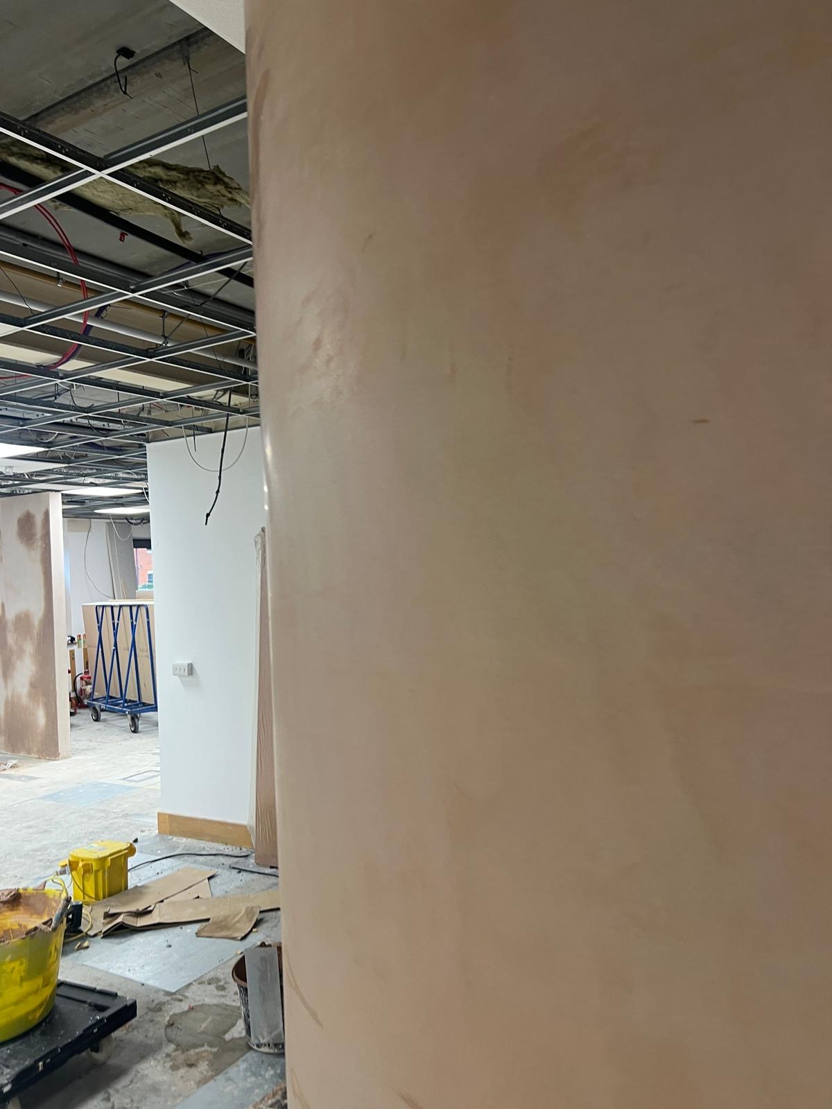 Before plastering curved column