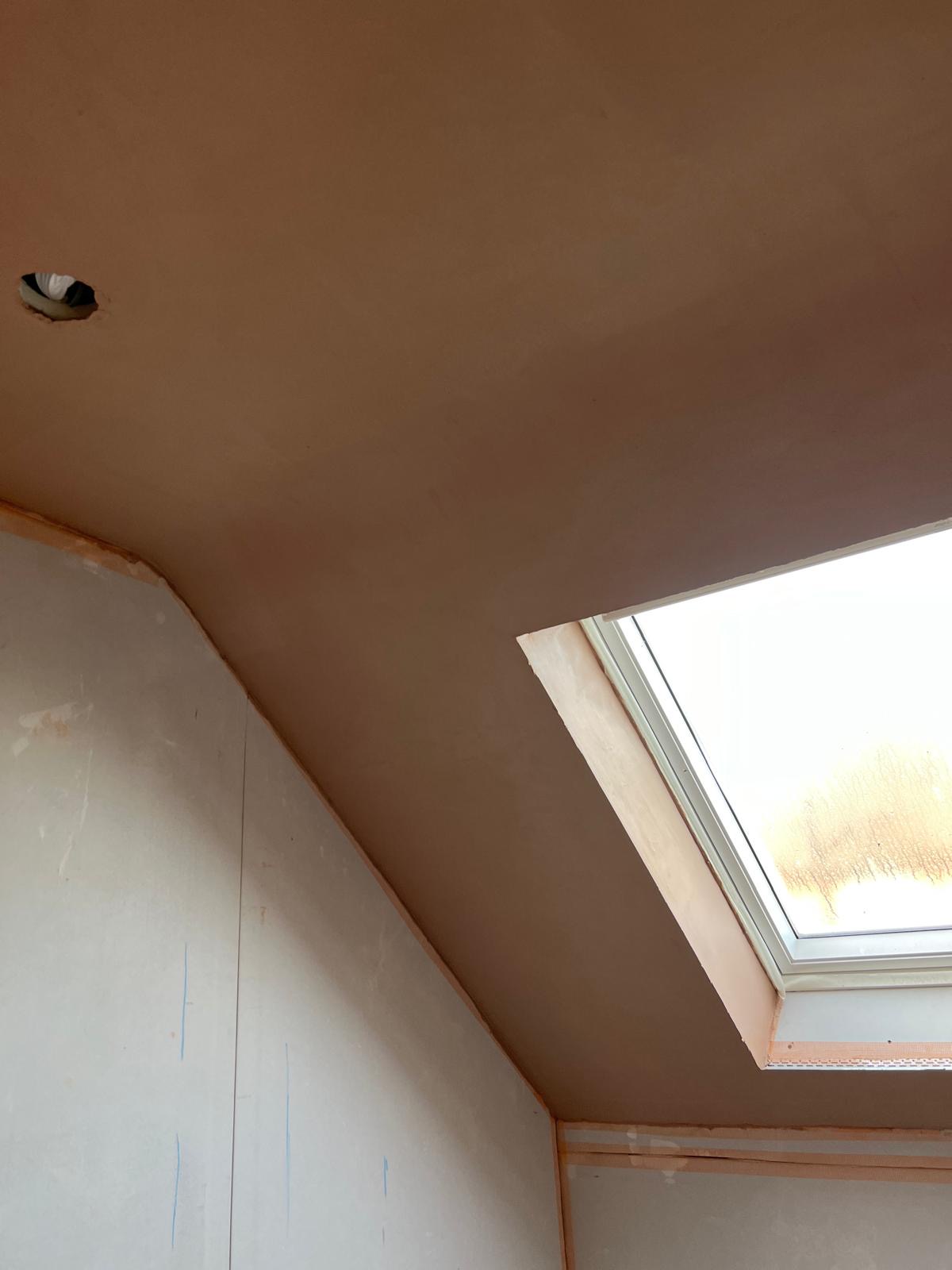 After plastering around skylight